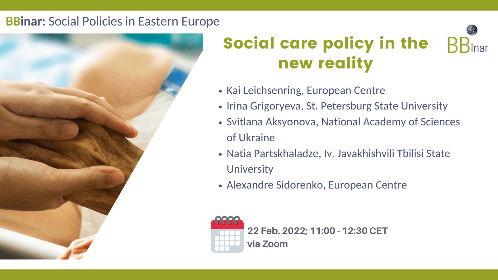 2nd BBinar: Social care policy in the new reality