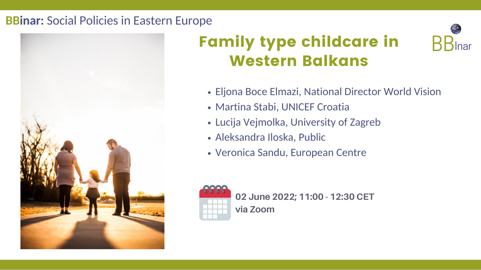3rd BBinar: Family type childcare in Western Balkans