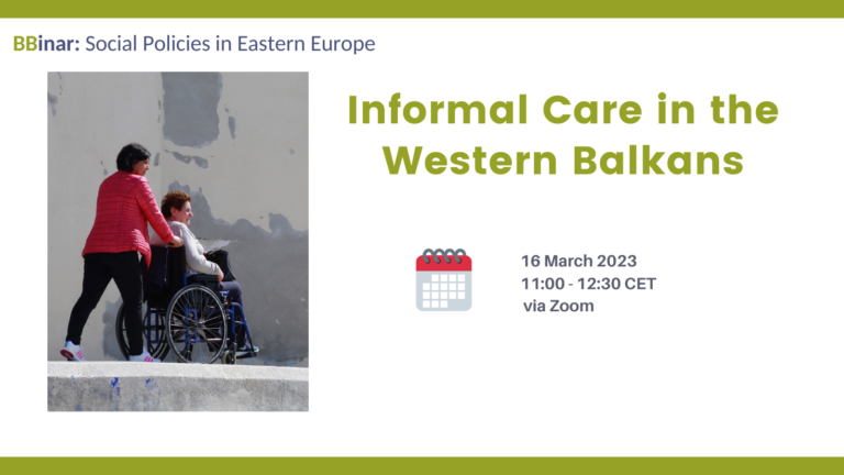 16/03/2023 BBinar: Informal Care and Gender Equality in the Western Balkans