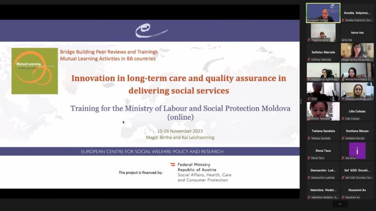Training for the Ministry of Labour and Social Protection Moldova